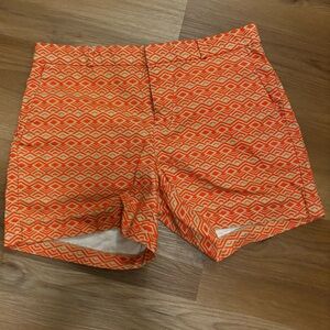 Banana Republic Neon Pink Geometric Jacquard Brocade Cotton-blend Shorts Size 6